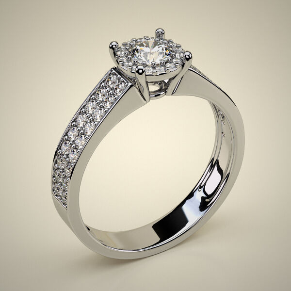 PAVE SOLITAIRE RING ENG042